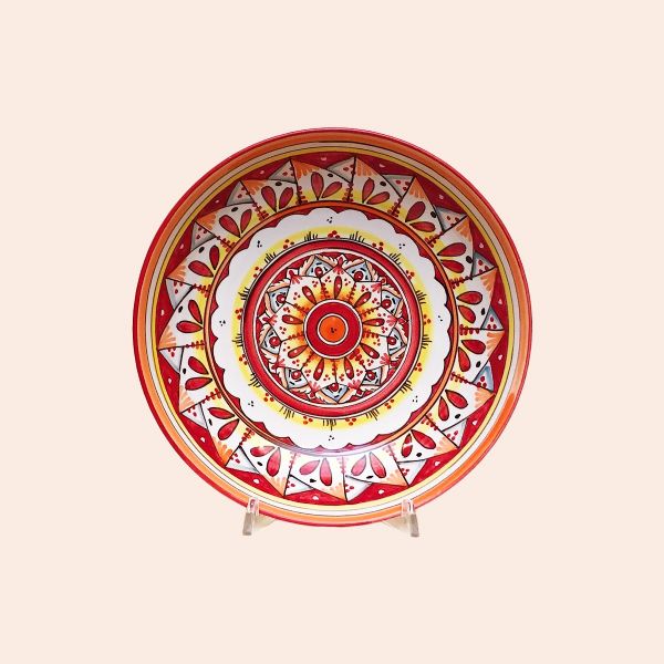  SET OF SOUP-PASTA BOWLS OF CM.22 DIAMETER; DESIGN:GEOMETRICO ROSSO